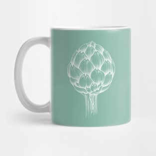 Artichoke white linework Mug